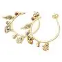 OUCHUANG Evil Eye Palm Wing Earrings Jewelry Gift for Women Girls with14K Gold CZ Large Circle, Womens Crystal Jewelry