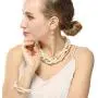 Large Pearl Necklace Costume Jewelry Sets for Women,Twist Multi-strand Pearl Statement Necklace Earrings Set for Women Large Pearl Necklace Costume Jewelry Sets for Women,Twist Multi-strand Pearl Statement Necklace Earrings Set for Women