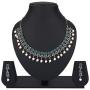 Efulgenz Boho Vintage Antique Ethnic Gypsy Indian Oxidized Silver Crystal Cubic Zirconia Bridal Necklace Earrings Jewelry Set