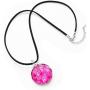 SUVANI Hand Blown & Hand Painted Glass Fuchsia Pink Seashell Necklace or Dangle Earrings
