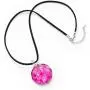 SUVANI Hand Blown & Hand Painted Glass Fuchsia Pink Seashell Necklace or Dangle Earrings