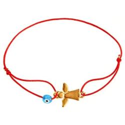 Naz Collection Evil Eye Bracelet Red String Guardian Angel Gold Plated Jewelry Kabbalah Protection Handmade Adjustable Bracelet for Women Men Girls Boys Baby