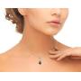 THE PEARL SOURCE Sterling Silver Round Black Akoya Cultured Pearl Adrian Pendant Necklace for Women