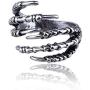 FUTIMELY 9Pieces Vintage Punk Rings Set for Women Men Silver Black Gothic Dragon Snake Claw Octopus Rings Open Stackable Ring Set Jewelry