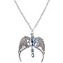 Vintage Antique Silver Eagle Crown Diadem Pendant 20inch Chain-link Necklace