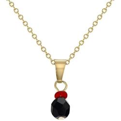 In Season Jewelry 18k Gold Plated Simulated Azabache Evil Eye Protection Necklace for Kids 16''
