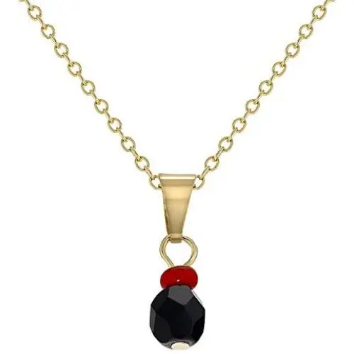 In Season Jewelry 18k Gold Plated Simulated Azabache Evil Eye Protection Necklace for Kids 16''