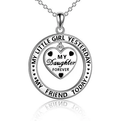 YAFEINI Daughter Necklace Gifts for Her Birthday Anniversary Graduation Sterling Silver Jewelry Gift from Mom Dad YAFEINI Daughter Necklace Gifts for Her Birthday Anniversary Graduation Sterling Silver Jewelry Gift from Mom Dad