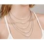 Layered 2 Names Necklace Personalized, Custom Double Chain Choker Necklace 18K Gold Plated Nameplate Charm Pendant for Mother