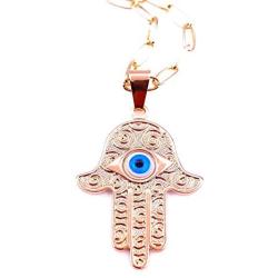 18K Gold Plated Hamsa Hand Pendant Necklace for Women Lucky & Protection Jewelry