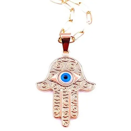 18K Gold Plated Hamsa Hand Pendant Necklace for Women Lucky & Protection Jewelry