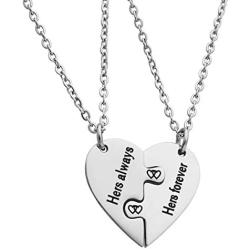 Ankiyabe Lesbian Couples Heart Puzzle Piece Pendant Necklace LGBT Lesbian Girlfriend Wife Wedding Gift Women Pride