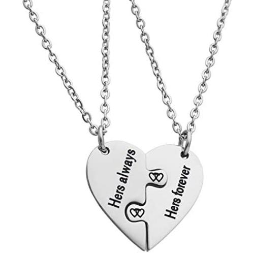 Ankiyabe Lesbian Couples Heart Puzzle Piece Pendant Necklace LGBT Lesbian Girlfriend Wife Wedding Gift Women Pride