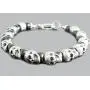 Blackjack Jewelry Mens Genuine Gemstone Stainless Steel Skeleton Skull Punk Beaded Hand Bracelet With Cuff Hook Clasp Blackjack Jewelry Mens Genuine Gemstone Stainless Steel Skeleton Skull Punk Beaded Hand Bracelet With Cuff Hook Clasp