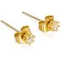 Lifetime Jewelry Cubic Zirconia Studs Earrings 24k Gold Plated for Women or Men
