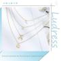 Ludress Boho Layered Necklace Gold Rhinestone Pendant Necklaces Butterfly Moon Choker Neck Jewelry Accessories for Women and Girls