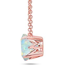 Nicole Miller Fine Jewelry - Sterling Silver with 14K Rose Gold Overlay 8mm Round Cut Gemstone Necklace, 18''
