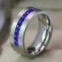 wedding ring set Two Rings His Hers Couples Matching Rings Womens 2pc White Gold Filled Blue CZ Wedding Engagement Ring Bridal Sets Mens Titanium Wedding Band