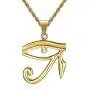 Lee Island Fashion 24K Gold Plated CZ Eye of Horus Egyptian Protection Pendant Stainless Steel Necklace, 24 Inch Chain Eye of Providence/All-Seeing-Eye Jewelry Lee Island Fashion 24K Gold Plated CZ Eye of Horus Egyptian Protection Pendant Stainless Steel Necklace, 24 Inch Chain Eye of Providence/All-Seeing-Eye Jewelry