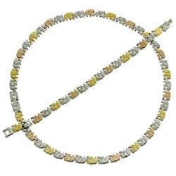 SPARKLE XOXO Womens Tri-Colored Necklace & Bracelet Jewelry Set Good Luck Elephant Stampato Set Tri Tone Elephant Necklace 18 inch Bracelet 7.5 inch
