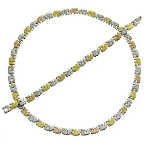 SPARKLE XOXO Womens Tri-Colored Necklace & Bracelet Jewelry Set Good Luck Elephant Stampato Set Tri Tone Elephant Necklace 18 inch Bracelet 7.5 inch SPARKLE XOXO Womens Tri-Colored Necklace & Bracelet Jewelry Set Good Luck Elephant Stampato Set Tri Tone Elephant Necklace 18 inch Bracelet 7.5 inch