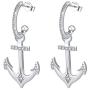 SILVER MOUNTAIN 925 Sterling Silver Cubic Zirconia Anchor Dangle Earrings for Women Girls