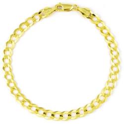 Nuragold 10k Yellow Gold 7mm Cuban Curb Link Chain Bracelet, Mens Womens Lobster Lock 7'' 7.5'' 8'' 8.5'' 9''