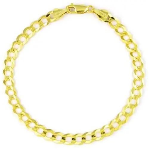 Nuragold 10k Yellow Gold 7mm Cuban Curb Link Chain Bracelet, Mens Womens Lobster Lock 7'' 7.5'' 8'' 8.5'' 9'' Nuragold 10k Yellow Gold 7mm Cuban Curb Link Chain Bracelet, Mens Womens Lobster Lock 7'' 7.5'' 8'' 8.5'' 9''