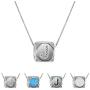 FENRNISI S925 Sterling Silver Initial Necklace for Kids Girls 14K Gold Plated Opal Pendant Necklace for Girls Women