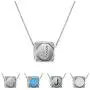 FENRNISI S925 Sterling Silver Initial Necklace for Kids Girls 14K Gold Plated Opal Pendant Necklace for Girls Women
