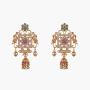 Tarinika Myra Gold-Plated Indian Jewelry Set with Long Necklace and Earrings - White Red Green