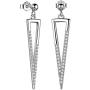 Besilver Valentine Gift Triangle Necklace Earrings Set Women Men 925 Sterling Silver 18K Gold Filled Cubic Zirconia Triangle Jewish Chai Necklace Jewelry Gift