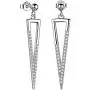 Besilver Valentine Gift Triangle Necklace Earrings Set Women Men 925 Sterling Silver 18K Gold Filled Cubic Zirconia Triangle Jewish Chai Necklace Jewelry Gift