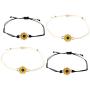4 Pack Handmade Sunflower Bracelet Friendship Jewelry for Women Girl