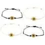 4 Pack Handmade Sunflower Bracelet Friendship Jewelry for Women Girl 4 Pack Handmade Sunflower Bracelet Friendship Jewelry for Women Girl