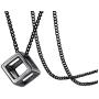 Xusamss Fashion Titanium Steel Hollow Cubic Pendant Necklace,22'' Link Chain