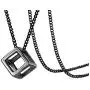 Xusamss Fashion Titanium Steel Hollow Cubic Pendant Necklace,22'' Link Chain