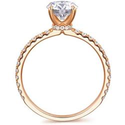 HAFEEZ CENTER 14K Solid Gold Demi Comfort Fit 1ct D-E Color Round Brilliant Cut Moissanite Engagement Ring