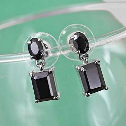 Shop LC Black Spinel Drop Dangling Earrings In Stainless Steel Fashion Mothers Day Gifts Prom Jewellery For Her