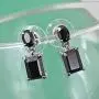 Shop LC Black Spinel Drop Dangling Earrings In Stainless Steel Fashion Mothers Day Gifts Prom Jewellery For Her