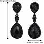 BriLove Womens Wedding Bridal Crystal Teardrop Infinity Figure 8 Dangle Earrings