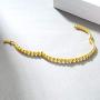 E 18K Gold Plated Bangles Bracelets for Women, Cubic Zirconia, Jewelry Gifts