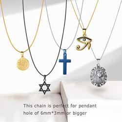 PROSTEEL 316L Stainless Steel Snake Chain, Black/Rose Gold/18K Yellow Gold Plated, 1.2mm Thin Slim Necklace, DIY Charms Chain, Personalized Gift, L: 18-30+2 Extending Chain