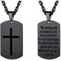 PROSTEEL Stainless Steel Cross Jewelry, Mens Womens Jewelry, Dog Tags Pendant, Military Tag with Words, Inspirational Necklace
