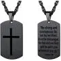 PROSTEEL Stainless Steel Cross Jewelry, Mens Womens Jewelry, Dog Tags Pendant, Military Tag with Words, Inspirational Necklace