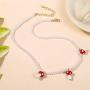 Bohemian Colorful Resin Mushroom Beads Chain Pendant Necklace Set for Women Girl Handmade Boho Cute Imitation Pearl Beaded Choker Necklace 3D Vegetable Food Jewelry Gift