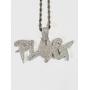 Shop-iGold Custom Plug Men Women 925 Italy White Gold Finish Iced Silver Charm Ice Out Pendant Stainless Steel Real 3 mm Rope Chain, Mans Jewelry, Iced Pendant, Rope Necklace 16''- 24''
