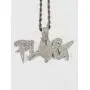 Shop-iGold Custom Plug Men Women 925 Italy White Gold Finish Iced Silver Charm Ice Out Pendant Stainless Steel Real 3 mm Rope Chain, Mans Jewelry, Iced Pendant, Rope Necklace 16''- 24''