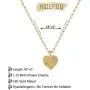 Hidepoo Birth Flower Necklaces for Women, 14K Gold Plated Dainty Paperclip Chain Engraved Floral Heart Necklace Simple Birth Month Flower Pendant Necklace Personalized Jewelry Birthday Gift for Women