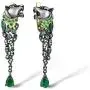 Santuzza Panther Drop Earrings 925 Sterling Silver Black Plating Green Spinel Leopard Jewelry for Women Santuzza Panther Drop Earrings 925 Sterling Silver Black Plating Green Spinel Leopard Jewelry for Women